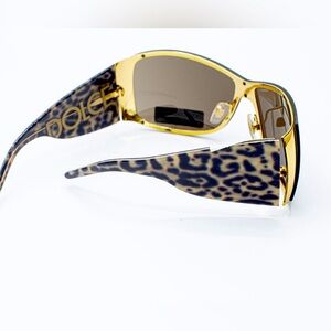 Dolce & Gabbana DG Sunglasses Leopard Animal Print Shield Sunglasses Authentic